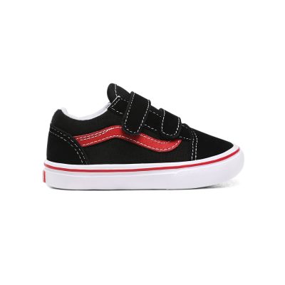 Vans Pop ComfyCush Old Skool V - Çocuk Spor Ayakkabı (Siyah Kırmızı)